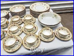 Noritake Mystery 1930s Floral Gold Fine China 56 Piece Set
