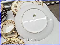 Noritake Mystery 1930s Floral Gold Fine China 56 Piece Set