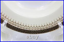 Noritake N1773 Pattern Set of 12 Rimmed Soup Bowls Gold Laurel Filigree