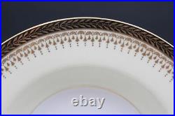 Noritake N1773 Pattern Set of 12 Rimmed Soup Bowls Gold Laurel Filigree