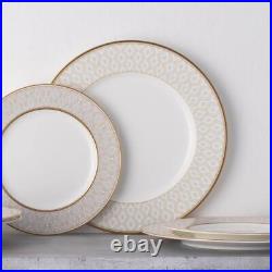 Noritake Noble Pearl 11 China Dinner Plates 4 Set Dishwasher Safe White Bone