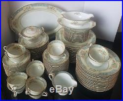 Noritake Occupied Japan M China Bluedawn 88 PC Dinnerware Set Serving For 12