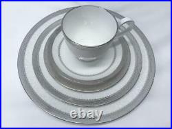 Noritake Odessa Platinum 5 Piece Bone China Dinnerware Place Settings Set