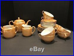 Noritake Orange Luster Irrodecent China Setting For 6 Plates Cups Tea Pot Cream