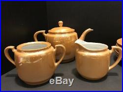 Noritake Orange Luster Irrodecent China Setting For 6 Plates Cups Tea Pot Cream