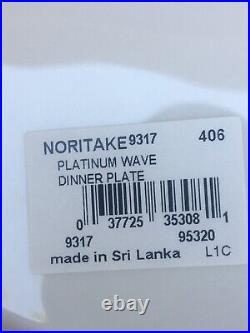 Noritake PLATINUM WAVE China FOUR five 5 piece place setting NEW Never Used