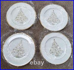 Noritake Palace Christmas Platinum Bone China 8.5 Salad Accent Plate Set Of 12