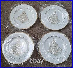 Noritake Palace Christmas Platinum Bone China 8.5 Salad Accent Plate Set Of 12