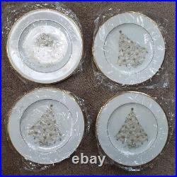 Noritake Palace Christmas Platinum Bone China 8.5 Salad Accent Plate Set Of 12