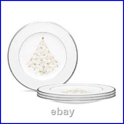 Noritake Palace Christmas Platinum Holiday Accent Plates Set of 4