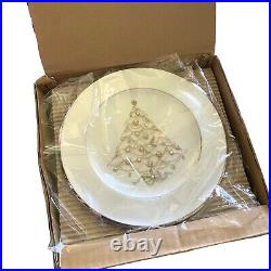 Noritake Palace Christmas Platinum Holiday Accent Plates Set of 4 NEW! Macys