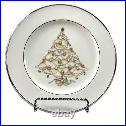 Noritake Palace Christmas Platinum Holiday Accent Plates Set of 4 NEW! Macys