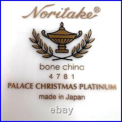 Noritake Palace Christmas Platinum Holiday Accent Plates Set of 4 NEW! Macys