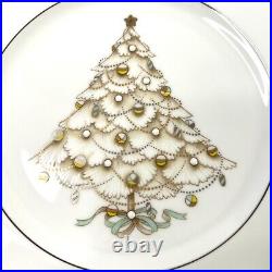 Noritake Palace Christmas Platinum Holiday Accent Plates Set of 4 NEW! Macys