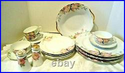 Noritake Pink Azalea China Dinnerware 18 pc Set Service for 4 vintage Japan