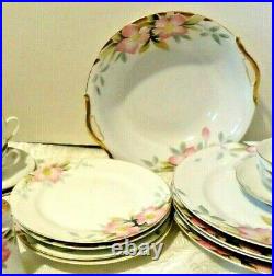 Noritake Pink Azalea China Dinnerware 18 pc Set Service for 4 vintage Japan