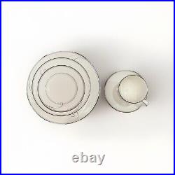 Noritake Platinum Wave 20-Piece Porcelain Dinnerware Set, Service for 4 NWOB