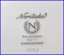 Noritake Platinum Wave 20-Piece Porcelain Dinnerware Set, Service for 4 NWOB