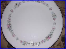 Noritake Porcelain China Dinnerware and Serving Set, floral, Platinum edges