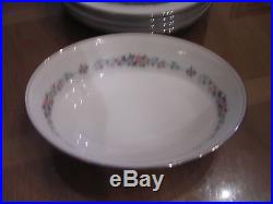 Noritake Porcelain China Dinnerware and Serving Set, floral, Platinum edges