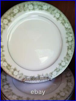 Noritake Princeton 6911 45 PC SET Green Flowers Border Japan China EUC