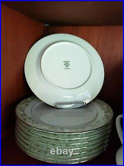 Noritake Princeton 6911 45 PC SET Green Flowers Border Japan China EUC