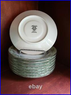 Noritake Princeton 6911 45 PC SET Green Flowers Border Japan China EUC