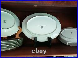 Noritake Princeton 6911 45 PC SET Green Flowers Border Japan China EUC