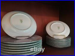 Noritake Princeton 6911 45 PC SET Green Flowers Border Japan China EUC