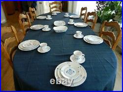 Noritake Progression China #9004 Blue Haven Set for 8 With2 Serving Pieces 16-3