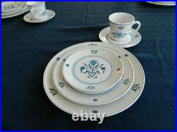 Noritake Progression China #9004 Blue Haven Set for 8 With2 Serving Pieces 16-3