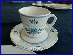 Noritake Progression China #9004 Blue Haven Set for 8 With2 Serving Pieces 16-3