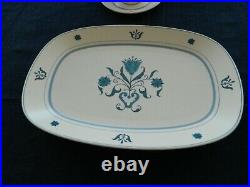 Noritake Progression China #9004 Blue Haven Set for 8 With2 Serving Pieces 16-3