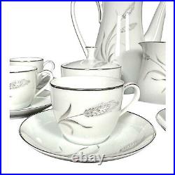 Noritake Prosperity Coffee Set withSugar Creamer 6 Cups/Saucers Japan 1960-1970's