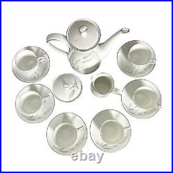 Noritake Prosperity Coffee Set withSugar Creamer 6 Cups/Saucers Japan 1960-1970's