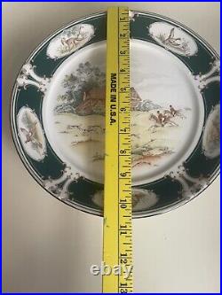 Noritake Pursuit Set of 4 Dinner Plates Hunt Scene 10.5
