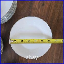 Noritake Reina 6450 China Dinnerware Set 42 Pcs Flowers Trim Setting For 6