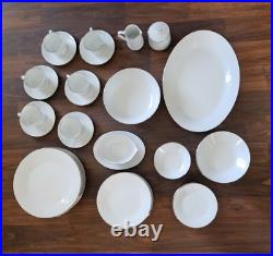 Noritake Reina 6450 China Dinnerware Set 47 Pcs Trim Flowers Setting For 6