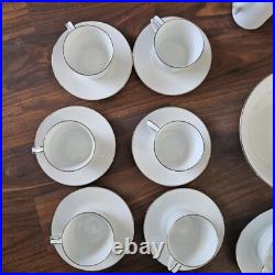 Noritake Reina 6450 China Dinnerware Set 47 Pcs Trim Flowers Setting For 6
