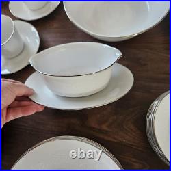 Noritake Reina 6450 China Dinnerware Set 47 Pcs Trim Flowers Setting For 6