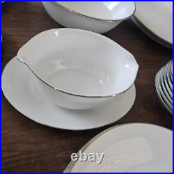 Noritake Reina 6450 China Dinnerware Set 47 Pcs Trim Flowers Setting For 6