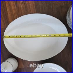 Noritake Reina 6450 China Dinnerware Set 47 Pcs Trim Flowers Setting For 6