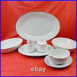 Noritake Reina 6450 Hostess Serving 8 Piece Lot Bowl Platter Gravy Creamer Sugar
