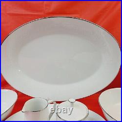 Noritake Reina 6450 Hostess Serving 8 Piece Lot Bowl Platter Gravy Creamer Sugar