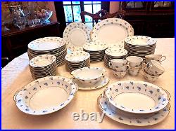 Noritake Remembrance China 5146 89 pcs forget-me-nots fleur-de-lis 12 7 pc ps