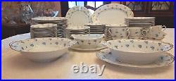 Noritake Remembrance China 5146 89 pcs forget-me-nots fleur-de-lis 12 7 pc ps