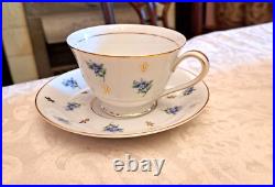 Noritake Remembrance China 5146 89 pcs forget-me-nots fleur-de-lis 12 7 pc ps