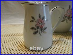 Noritake Rosales Pattern #5790 Teapot & Lid Creamer & Sugar Set