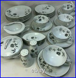 Noritake Rosamor 5851S 31pc set Platinum Trim RARE MILITARY ISSUE-Excellent