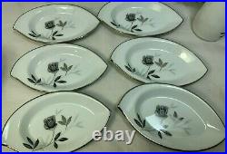 Noritake Rosamor 5851S 31pc set Platinum Trim RARE MILITARY ISSUE-Excellent